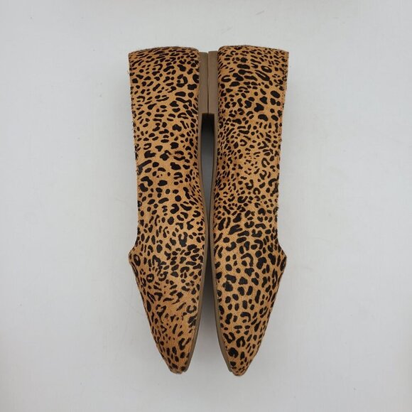 Madewell Square Toe Flats in Leopard Calf Hair Desert Dune Multi Size 8.5 - Picture 6 of 11
